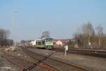 VT650 735 verlässt Marktredwitz als AG84586 Hof - Bayreuth. 18.03.16