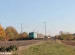 185 609-5 zieht ein gemischten Güterzug bei Thüngersheim gen Norden. 13.10.18