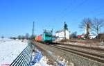 Angel Trains/726348/185-615-2-zieht-bei-moosham-einen 185 615-2 zieht bei Moosham einen Containerzug in Richtung Passau. 13.02.21