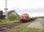 Lok 24 schiebt ein Flachwagenzug vom Hafen Eisenhttenstadt zurck nach Ziltendorf. 20.08.08