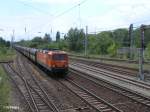 arcelor-eko-trans/47267/143-001-6-faehrt-in-eisenhuettenstadt-mit 143 001-6 fhrt in Eisenhttenstadt mit ein Kokszug ein. 19.05.09