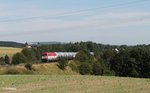 EVB/515854/223-034-mit-einem-kesselzug-auf 223 034 mit einem Kesselzug auf dem Seußener Viadukt auf dem Weg nach Regensburg. 28.08.16