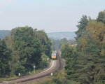 MEG/515835/266-442-zieht-den-ruedersdorfer-zementzug 266 442 zieht den Rüdersdorfer Zementzug nach Regensburg durchs Naabtal. 28.08.16