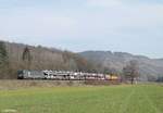 193 609-5 zieht ein gemischten Güterzug bei Harbach. 16.03.17