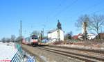 RailPool/726331/186-452-9-zieht-ein-klv-zug 186 452-9 zieht ein KLV ZUg bei Moosham in Richtung Passau. 13.02.21