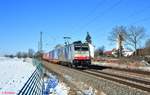 RailPool/726335/186-452-9-zieht-ein-klv-zug 186 452-9 zieht ein KLV ZUg bei Moosham in Richtung Passau. 13.02.21