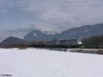 RailPool E186 109+ 110 ziehen den Winner kurz hinter Kufstein in Richtung Brenner. 18.02.10