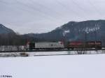 RailPool E186 665 zieht kurz vor Kufstein den Winner. 18.02.10