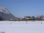 TX - Logistik 185 518 zieht ein KVL bei Niederaudorf.16.02.10