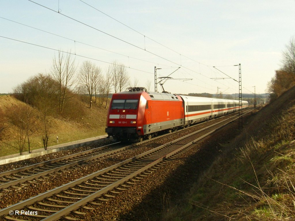 101 131-1 als ICE 914 nach Berlin bei Fahlenbach. 24.03.11
