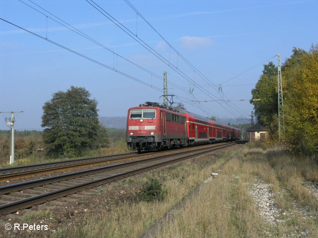 111 167-3 zieht bei Sengenthal ein RE Mnchen. 25.10.08