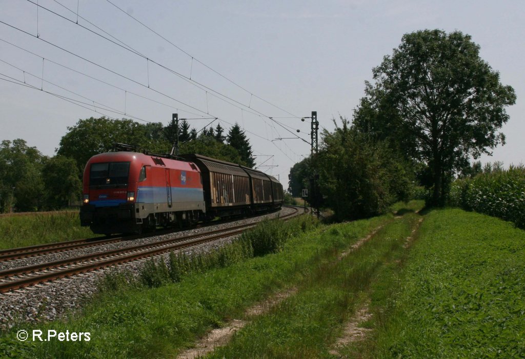 1116 017-3 mit Audi-Zug bei Moosham. 03.08.11