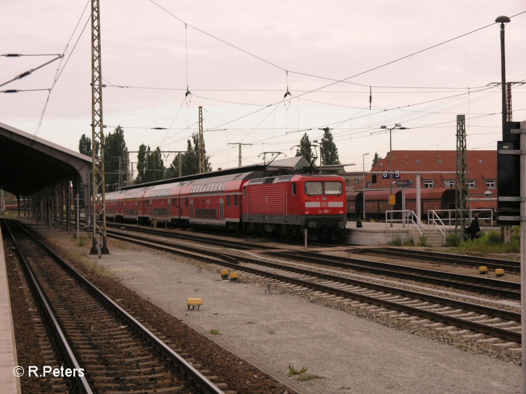 112 103-7 steht mit RE1 Brandenburg HBF in Frankfurt/Oder. 22.05.08