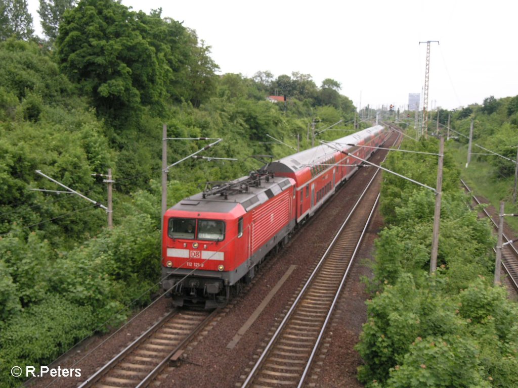 112 124-9 verlsst Frankfurt/Oder mit RE1 Eisenhttenstadt. 22.05.08
