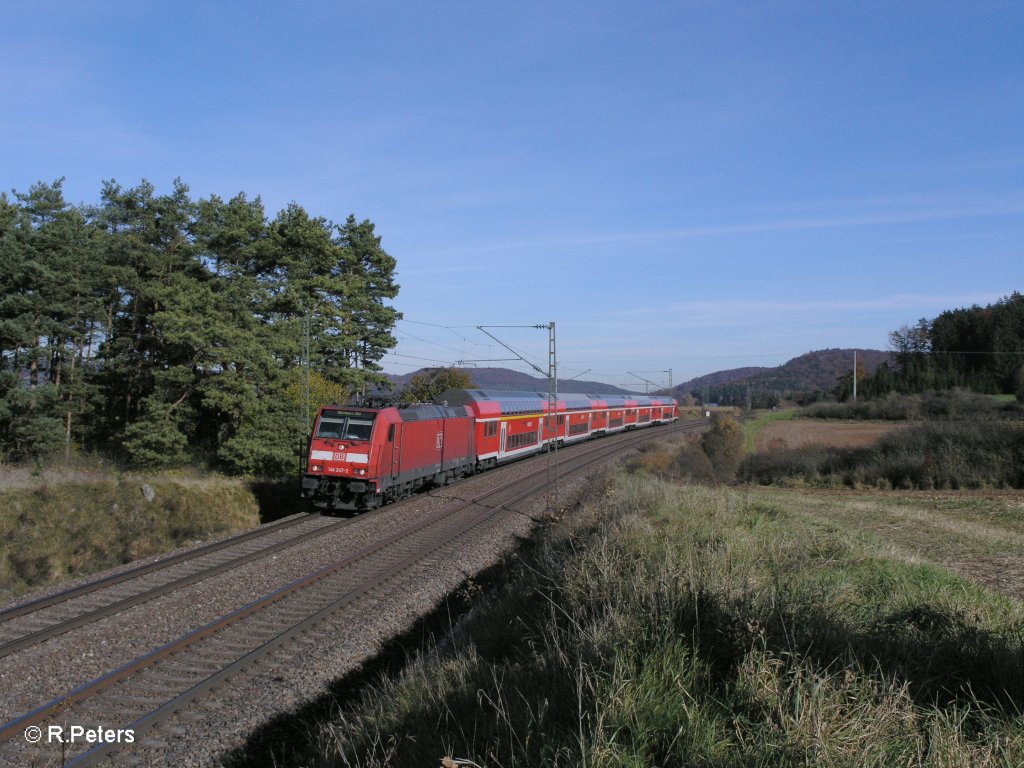 146 247-2 mit RE 4246 Mnchen – Nrnberg bei darshofen. 29.10.10
