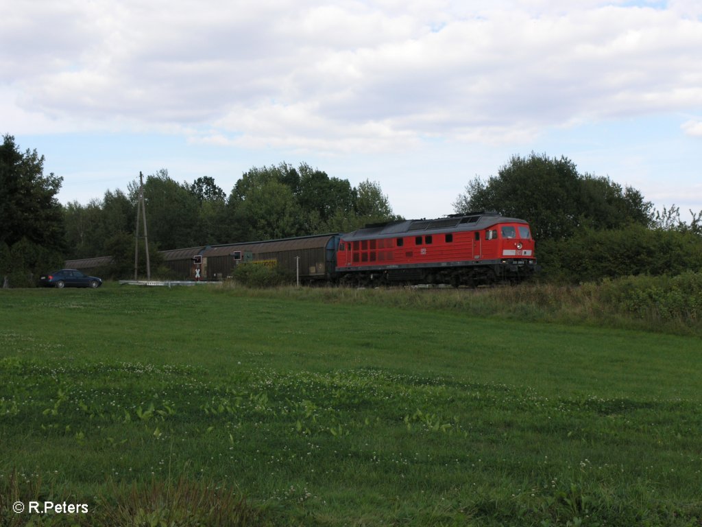 232 238-6 zieht den FE 49177  nach Wels bei Schnfeld. 23.08.09
