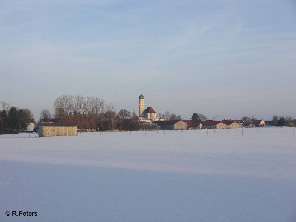 Nochmal Lindenberg(bei Buchloe) Blick auf die Kirche. 25.02.09