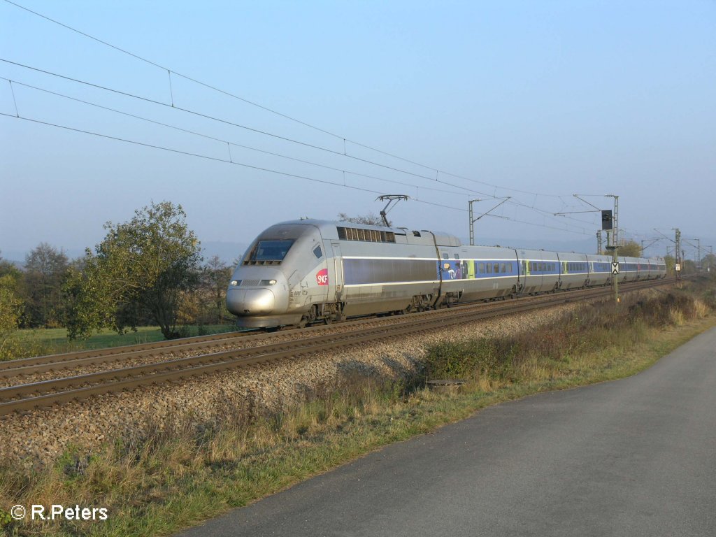 TGV Testfahrt stuttgart-Wien, bei Pölling kurz vor Nürnberg. 25.10.08