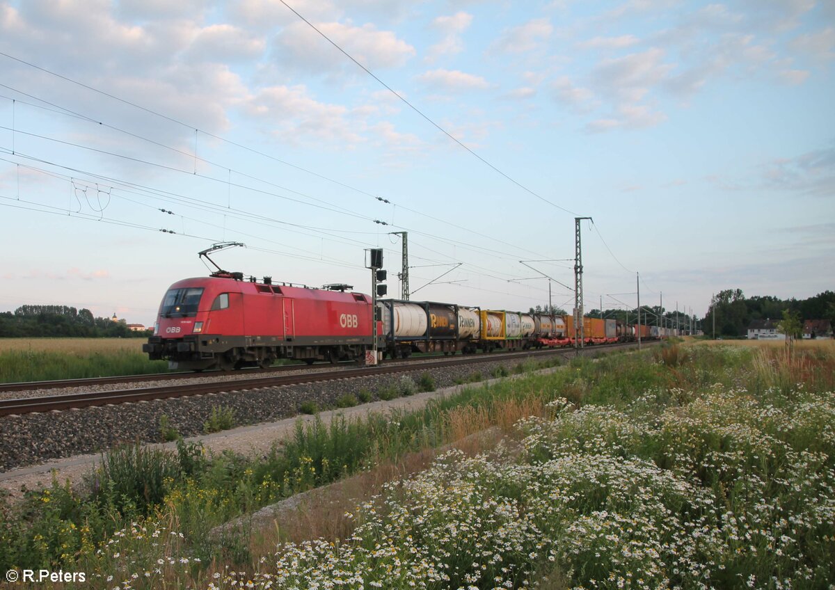 1016 026 mit KLV Zug bei Kleingründlach in Richtung Bamberg. 02.07.21