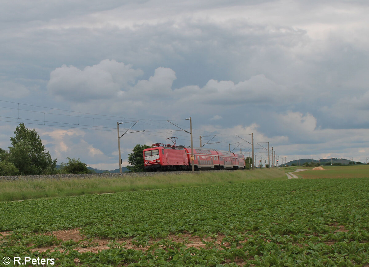 114 006 als RE80 GoAhead Ersatzverkehr nach Würzburg bei Uffenheim. 27.05.24