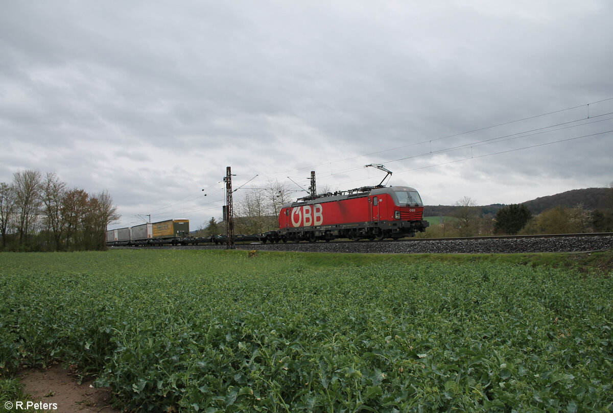 1293 017-8 Sattelaufliegerzug bei Himmelstadt. 28.03.24