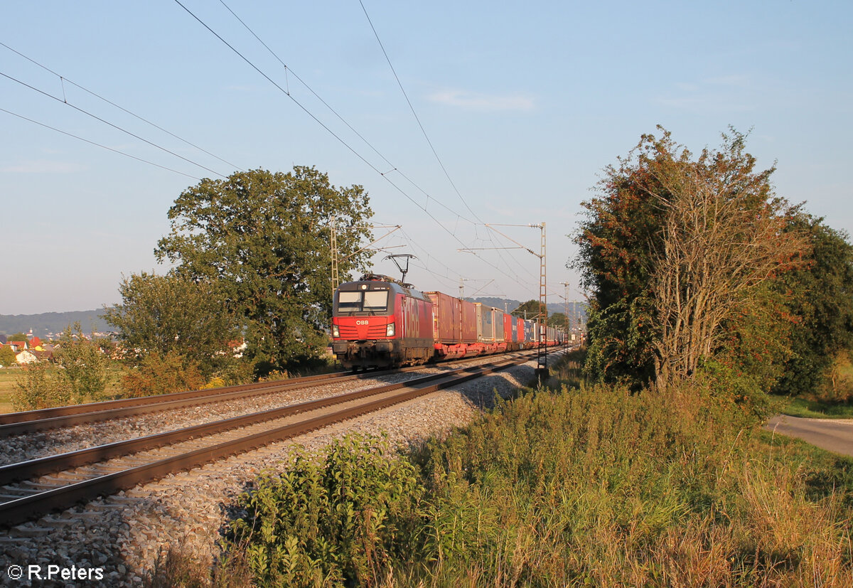 1293 196 zieht bei Pölling KLV Zug in Richtung Norden. 28.08.24