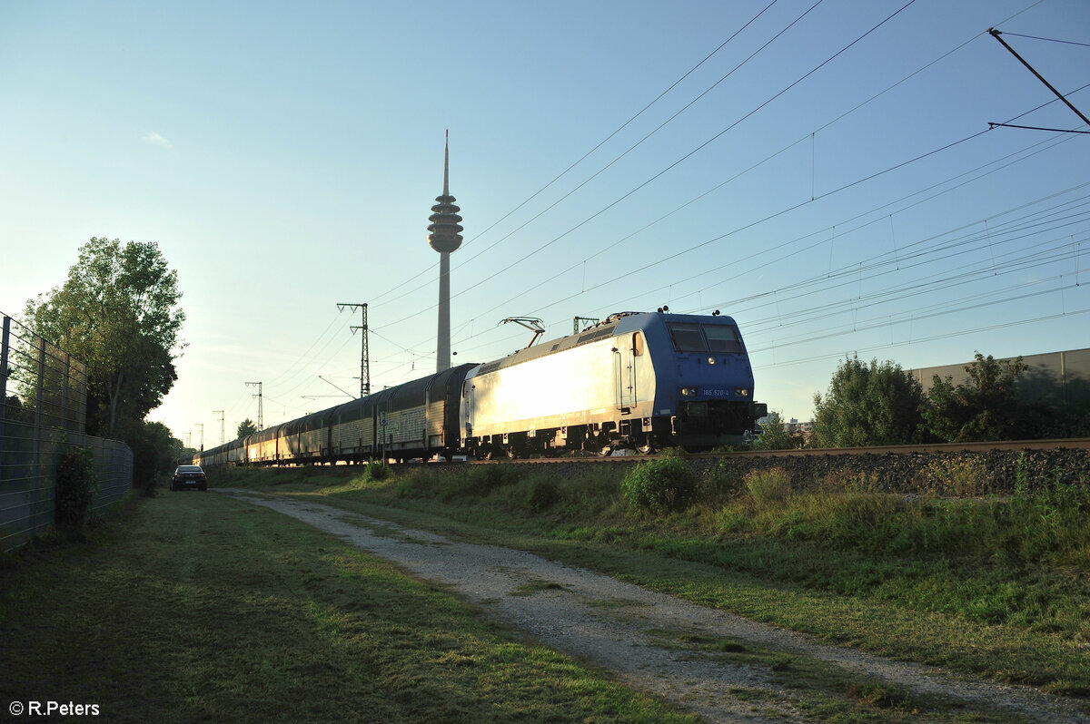 185 520-4 mit ARS Altmann aus Richtung Fürth in Nürnberg Hohe Marta in Richtung Treuchtlingen. 27.09.23