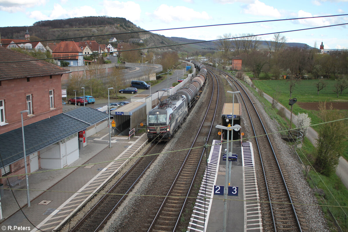 193 623-6 mit einem Kesselzug in Retzbach-Zellingen. 28.03.24