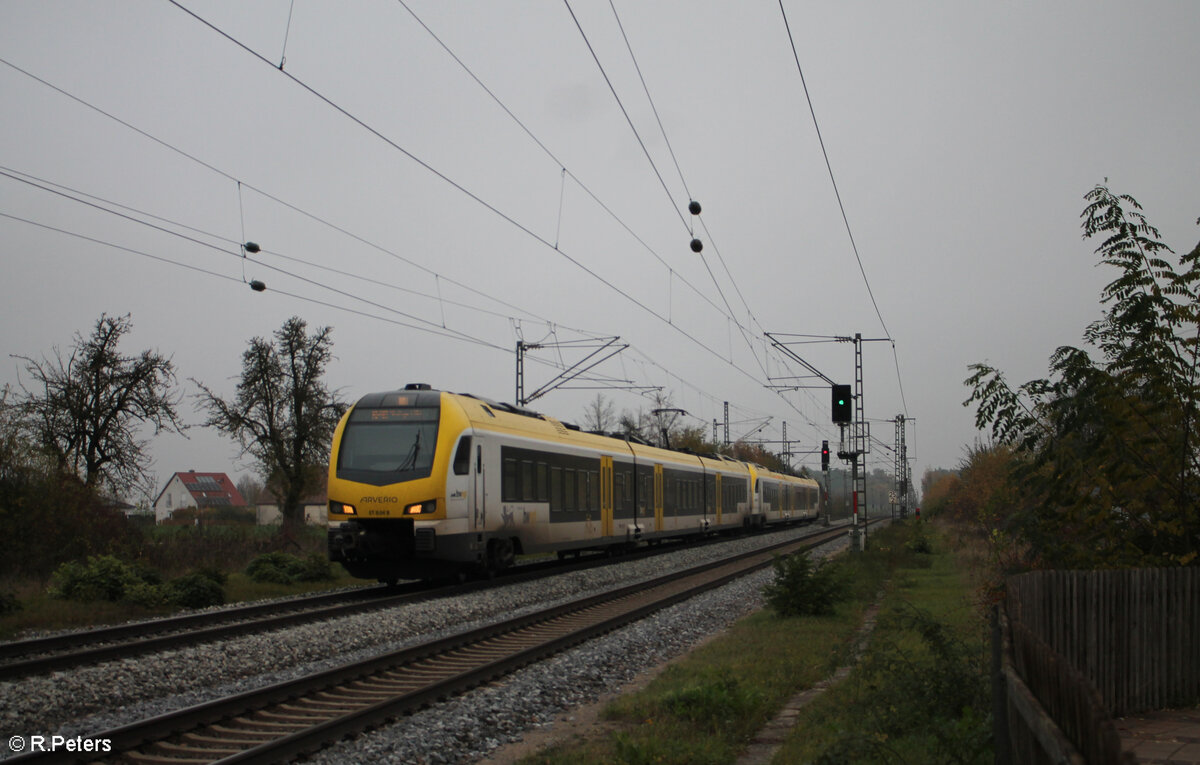 427 521 als RE90 88612 Nürnberg - Stuttgart bei Heilsbronn. 01.11.24