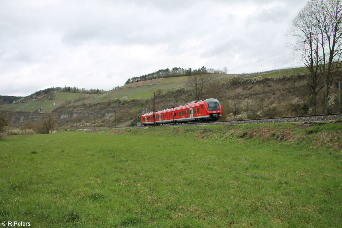 440 316 als RB53 RB58043 Schlüchtern - Würzburg bei Himmelstadt.28.03.24 