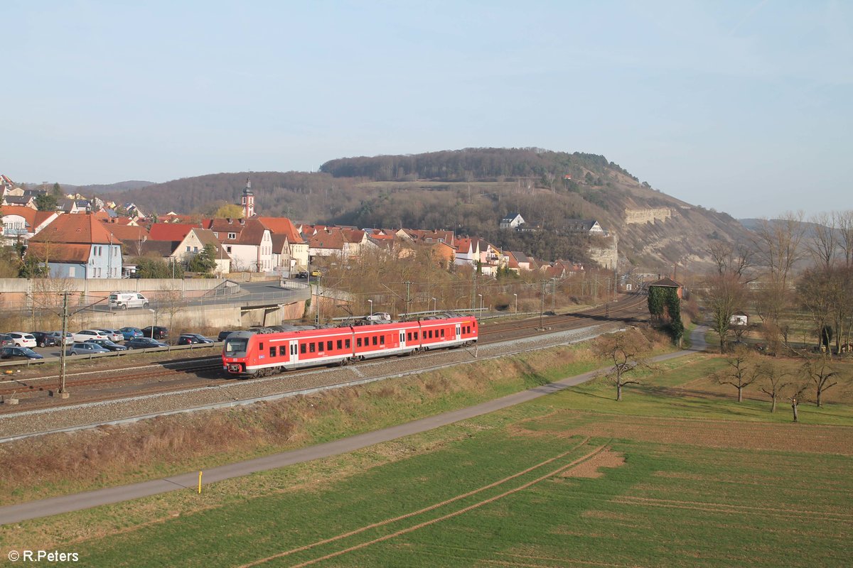 440 319-1 verlässt Retzbach-Zellingen als RB 58057 Jossa - Bamberg. 16.03.17