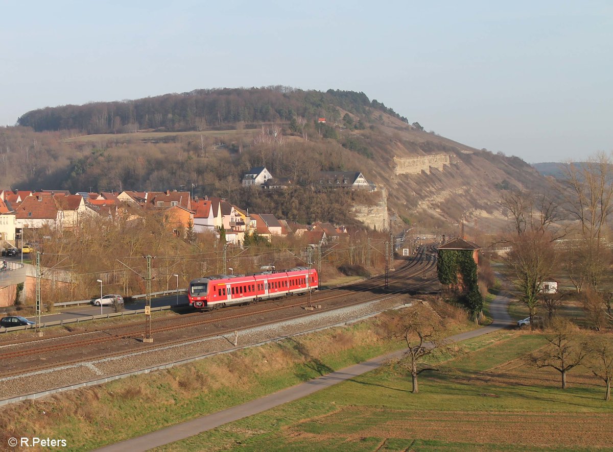 440 809-2 rollt als RB 58054 Bamberg - Jossa in Retzbach-Zellingen ein. 16.03.17