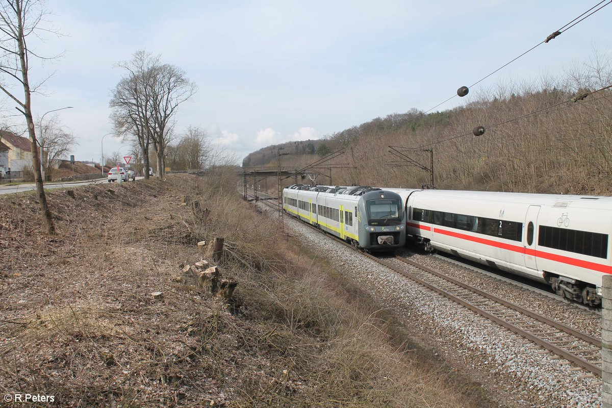 440 912 zieht bei Ettershausen als Ag84191 Neumarkt /Oberpfalz - Plattling. 14.03.20