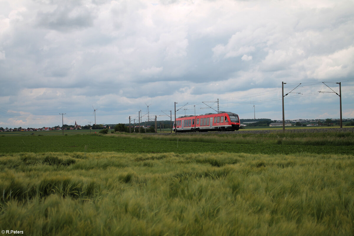 648 315-9 als Leerreise bei Uffenheim in Richtung Süden. 27.05.24