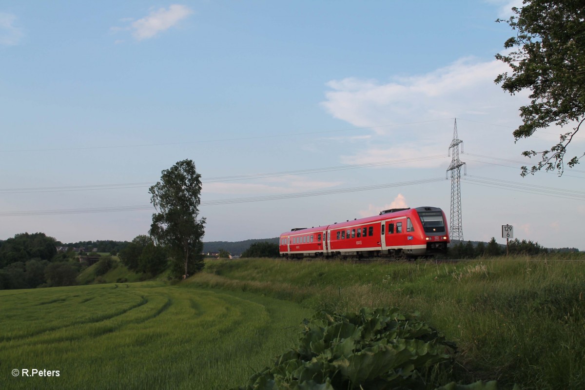 Ein 612er als RE 5292 Cheb - Nürnberg bei Seußen Viadukt. 06.06.15