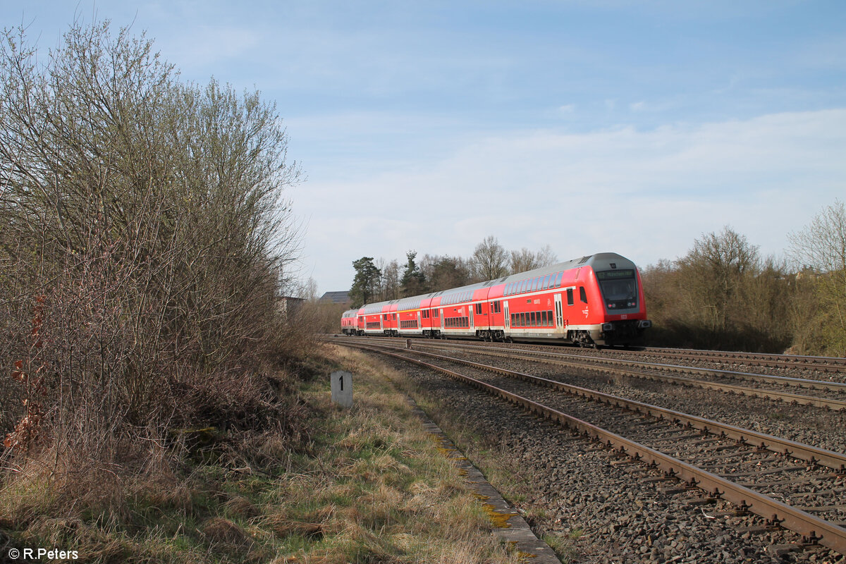 Nachschuss auf den RE2 4859 Hof - München bei Schönfeld. 26.03.24