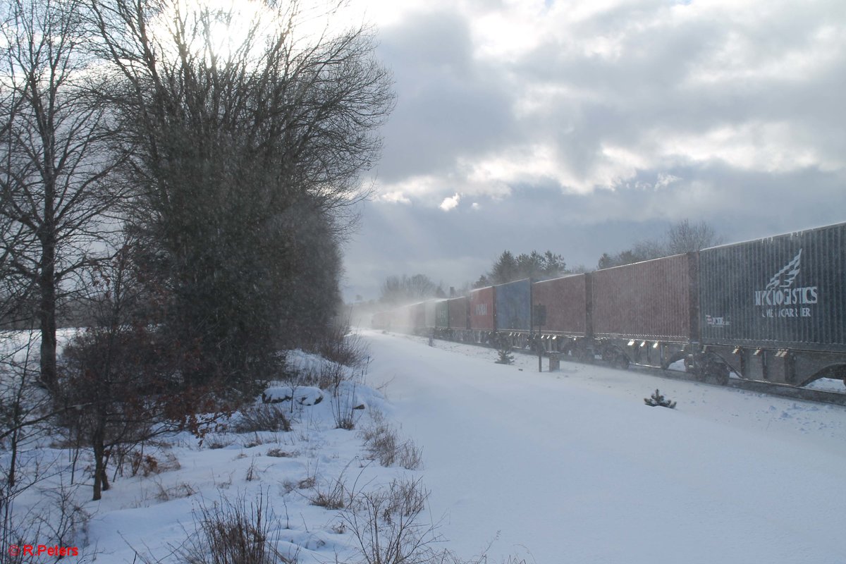 Schneeverwehung am Wiesaucontainerzug