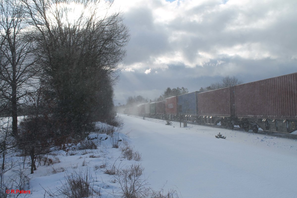 Schneeverwehung am Wiesaucontainerzug