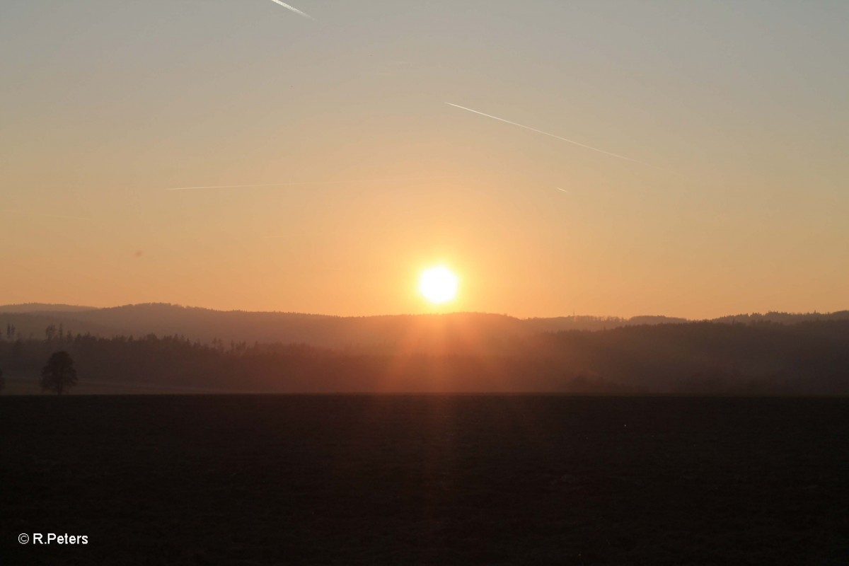 Sonnenuntergang bei Oberteich. 12.03.14
