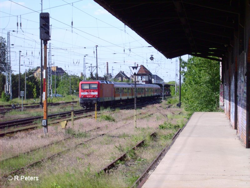 114 005 wurde am 12.06.06 fr RB-Dienste eingespannt, RB 11 Frankfurt/Oder in Eisenhttenstadt.