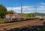 Nun drückt die 271 022-6 „Charlotte“ (92 80 1271 022-6 D-KAF) eine Vossloh/MaK G 1000 BB der KAF Falkenhahn Bau AG.