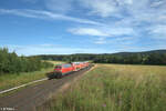 218 424-0 zieht bei Growendern den RE2 RE4859 Hof - Mnchen. 07.07.24