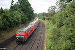 218 403-4 zieht bei Growendern den RE2 RE4852 Mnchen - Hof. 07.07.24
