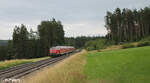 218 424-0 zieht kurz vor Pechbrunn den RE2 RE4856 München - Hof 07.07.24