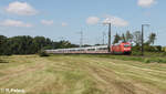 101 135-2  Unsere Preise  zieht bei Oberdachstetten den IC2083/85 Hamburg Altona - Obersdorf/Berchtesgarden gen Süden.