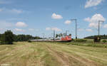 101 135-2  Unsere Preise  zieht bei Oberdachstetten den IC2083/85 Hamburg Altona - Obersdorf/Berchtesgarden gen Süden.