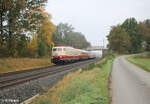 Am 20.10.24 fuhr 103 245-7 mit einem Sonderzug über die Saalebahn von Nürnberg nach Halle.