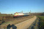 103 245 zieht mit dem Sonderzug F339 Koblenz - Salzburg kurz vor Treuchtlingen in Richtung Süden. 30.11.24