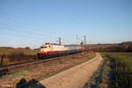 103 245 zieht mit dem Sonderzug F339 Koblenz - Salzburg kurz vor Treuchtlingen in Richtung Süden. 30.11.24