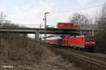 112 101 schiebt den RE1 RE18126 Frankfurt/Oder - Magdeburg bei Frankfurt/Oder Nuhnen. 22.02.12